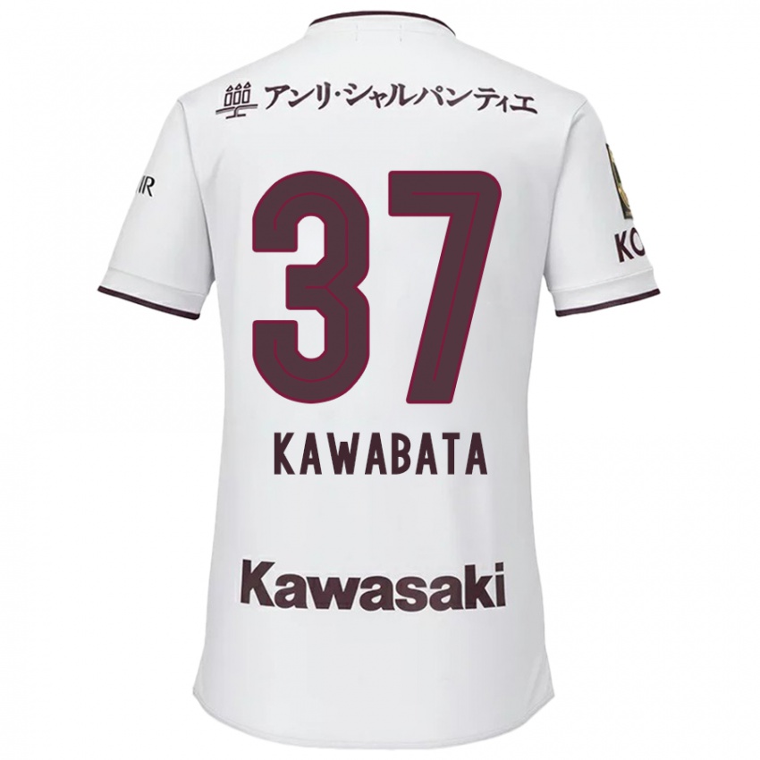 Niño Camiseta Hyoei Kawabata #37 Blanco Rojo 2ª Equipación 2024/25 La Camisa México