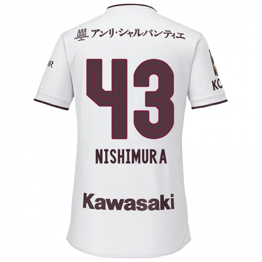 Niño Camiseta Nagi Nishimura #43 Blanco Rojo 2ª Equipación 2024/25 La Camisa México