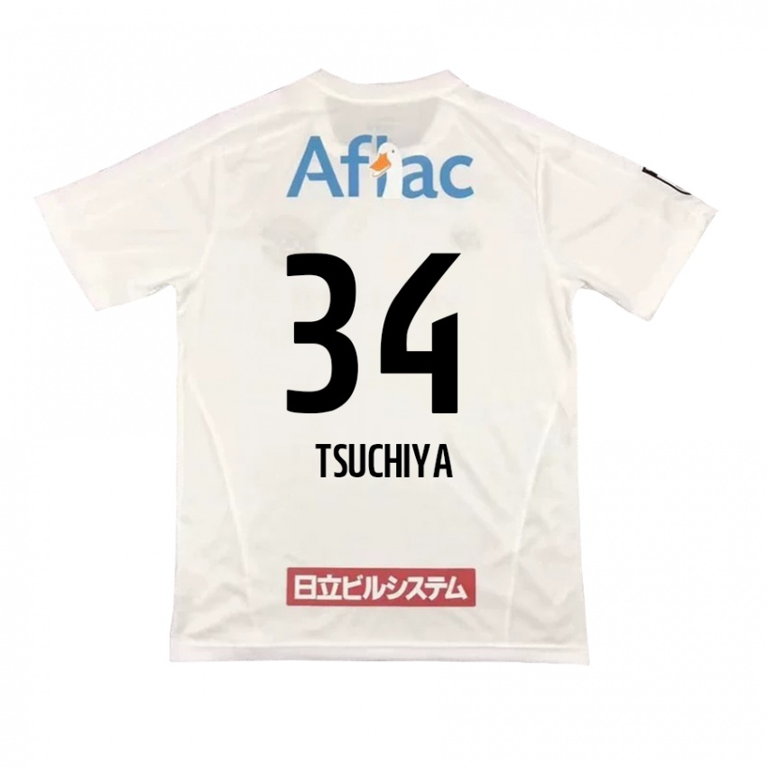 Niño Camiseta Takumi Tsuchiya #34 Blanco Negro 2ª Equipación 2024/25 La Camisa México