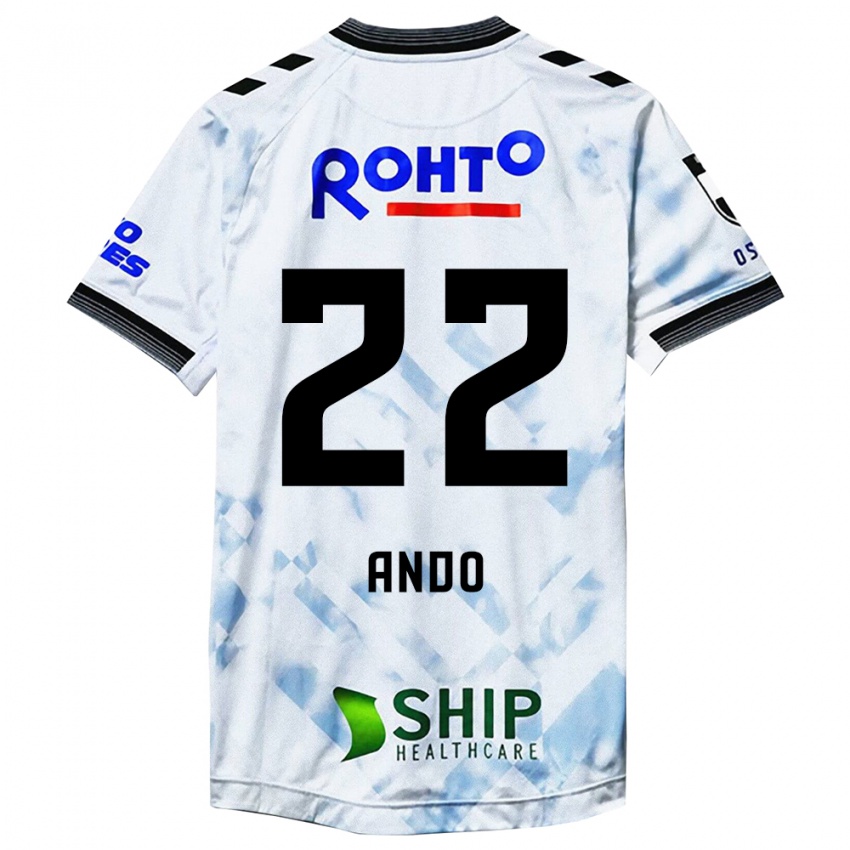 Niño Camiseta Rikuto Ando #22 Blanco Negro 2ª Equipación 2024/25 La Camisa México