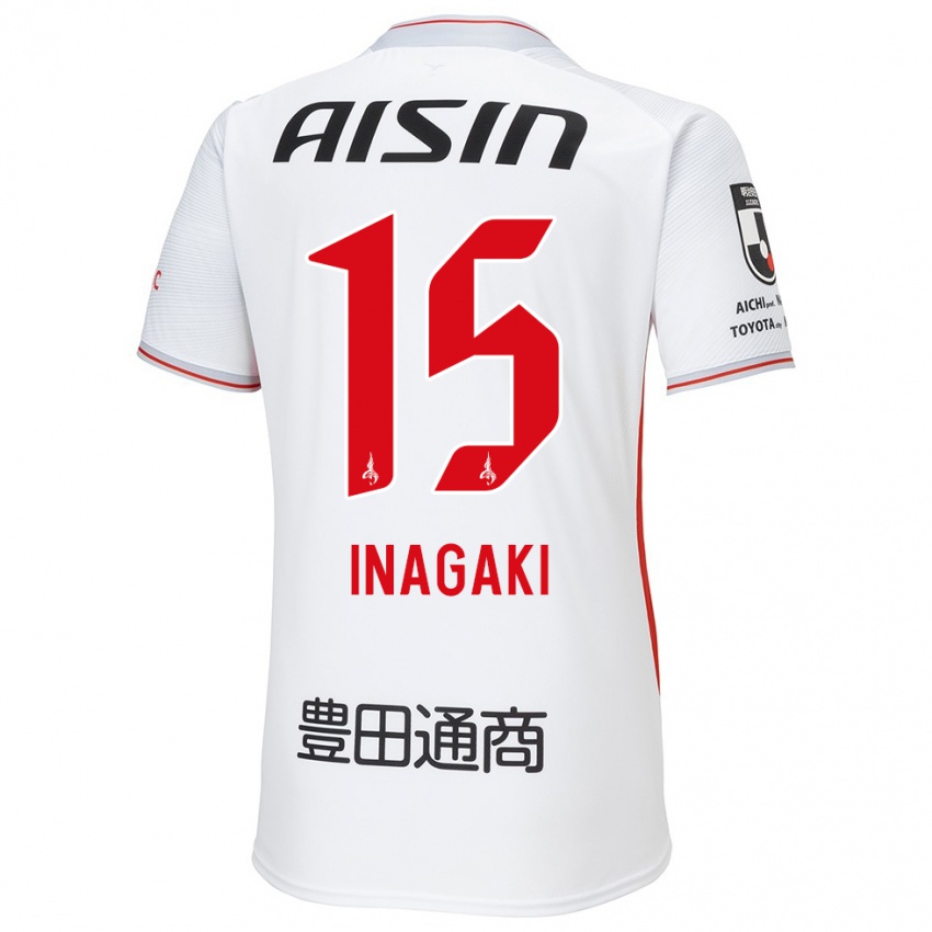 Niño Camiseta Sho Inagaki #15 Blanco Amarillo Rojo 2ª Equipación 2024/25 La Camisa México