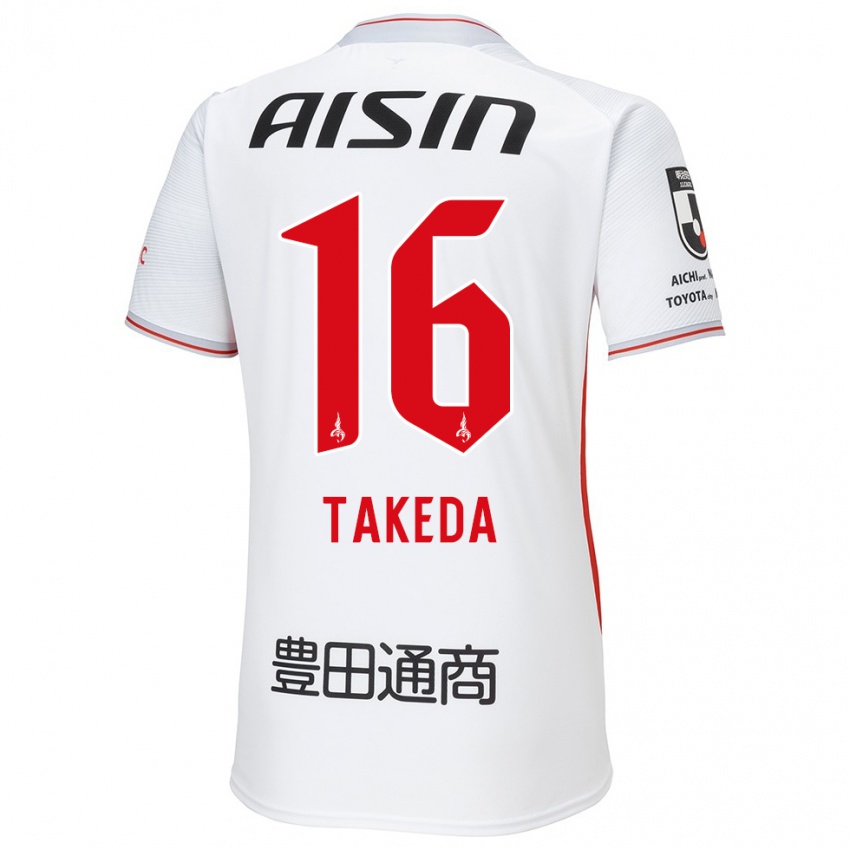 Niño Camiseta Yohei Takeda #16 Blanco Amarillo Rojo 2ª Equipación 2024/25 La Camisa México