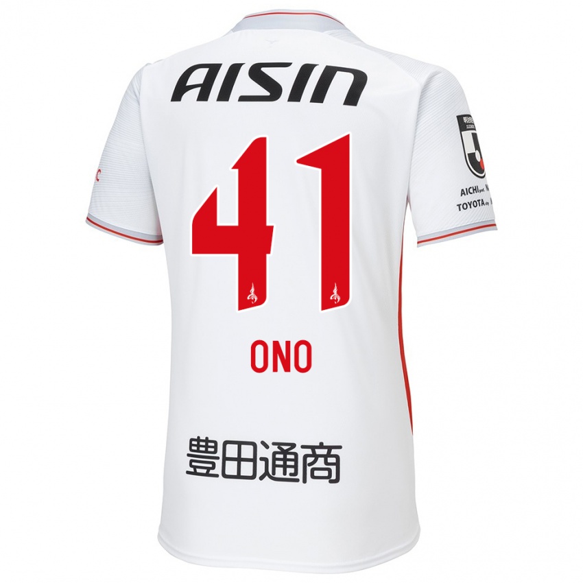 Niño Camiseta Masahito Ono #41 Blanco Amarillo Rojo 2ª Equipación 2024/25 La Camisa México