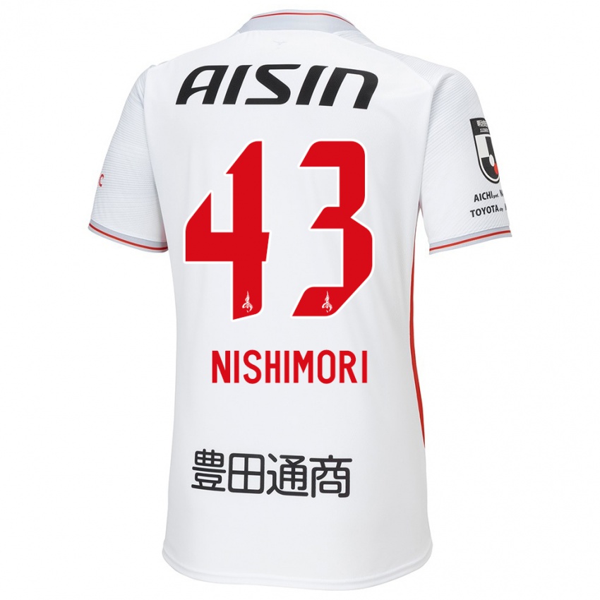 Niño Camiseta Yuto Nishimori #43 Blanco Amarillo Rojo 2ª Equipación 2024/25 La Camisa México