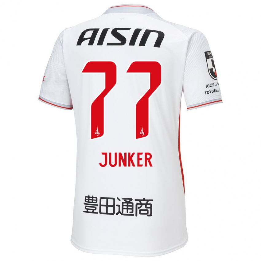 Niño Camiseta Kasper Junker #77 Blanco Amarillo Rojo 2ª Equipación 2024/25 La Camisa México