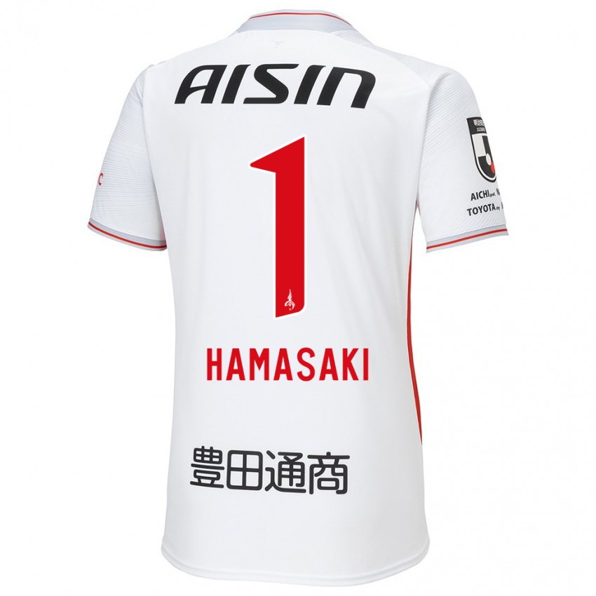 Niño Camiseta Shiki Hamasaki #1 Blanco Amarillo Rojo 2ª Equipación 2024/25 La Camisa México