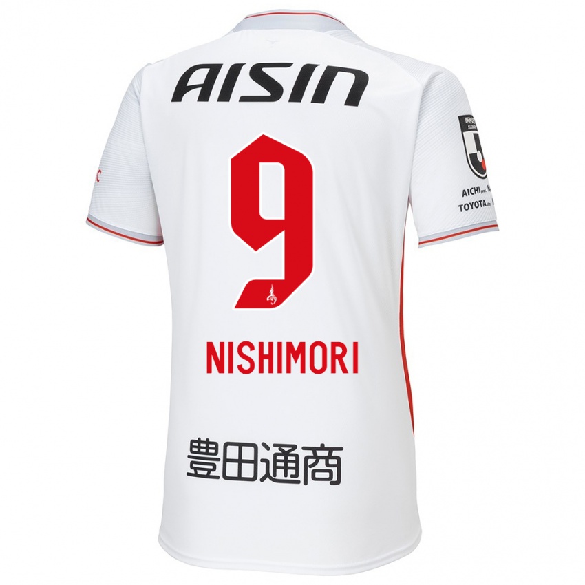 Niño Camiseta Naoto Nishimori #9 Blanco Amarillo Rojo 2ª Equipación 2024/25 La Camisa México