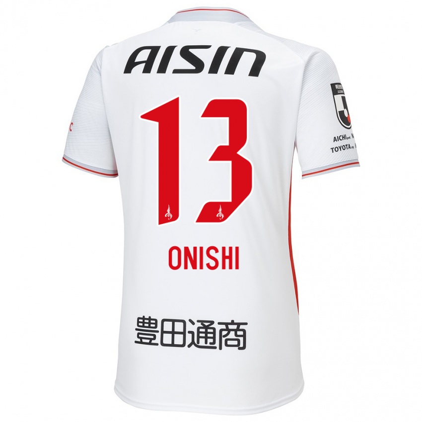 Niño Camiseta Ritsu Onishi #13 Blanco Amarillo Rojo 2ª Equipación 2024/25 La Camisa México