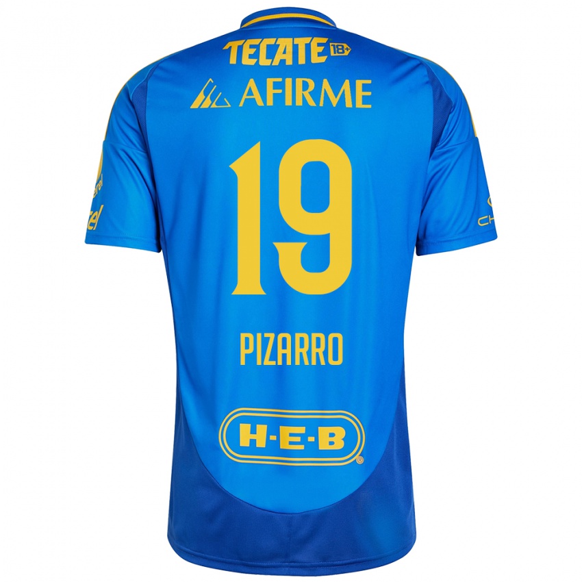 Niño Camiseta Guido Pizarro #19 Azul Amarillo 2ª Equipación 2024/25 La Camisa México