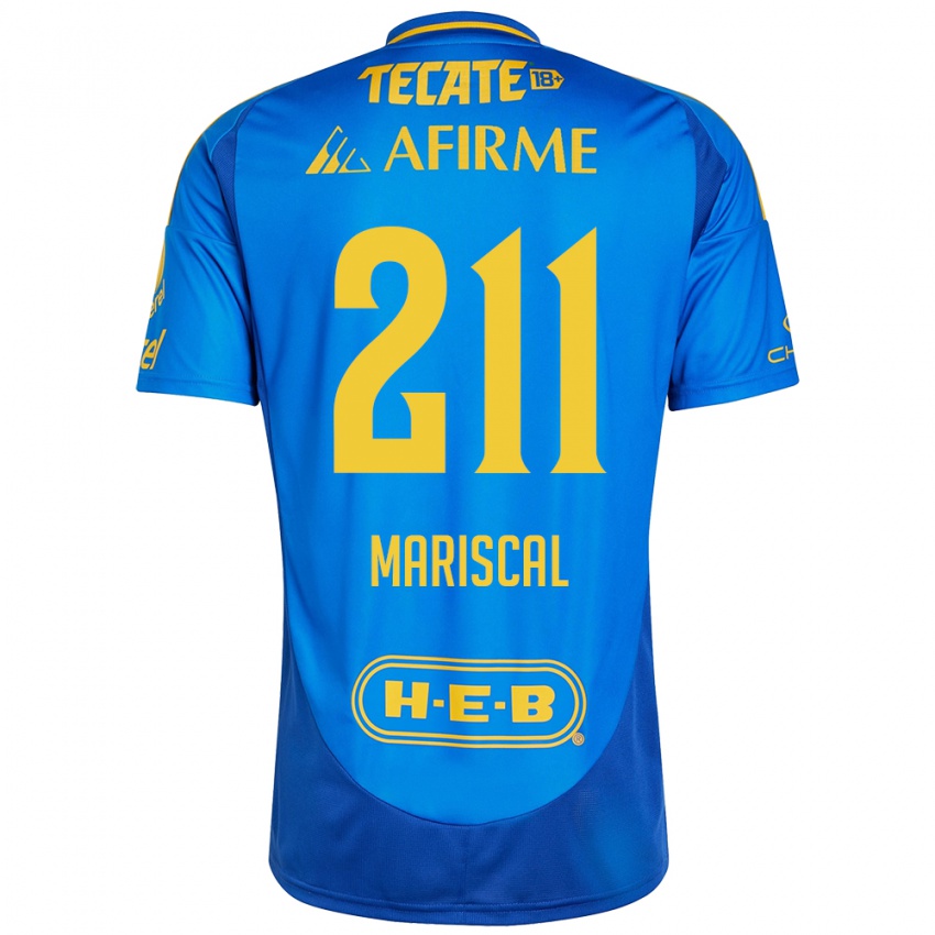 Niño Camiseta Kevin Mariscal #211 Azul Amarillo 2ª Equipación 2024/25 La Camisa México