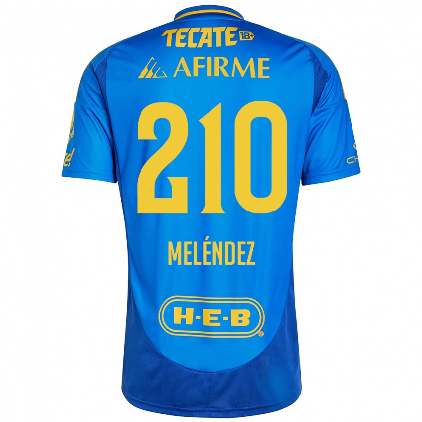 Niño Camiseta Marcelo Meléndez #210 Azul Amarillo 2ª Equipación 2024/25 La Camisa México