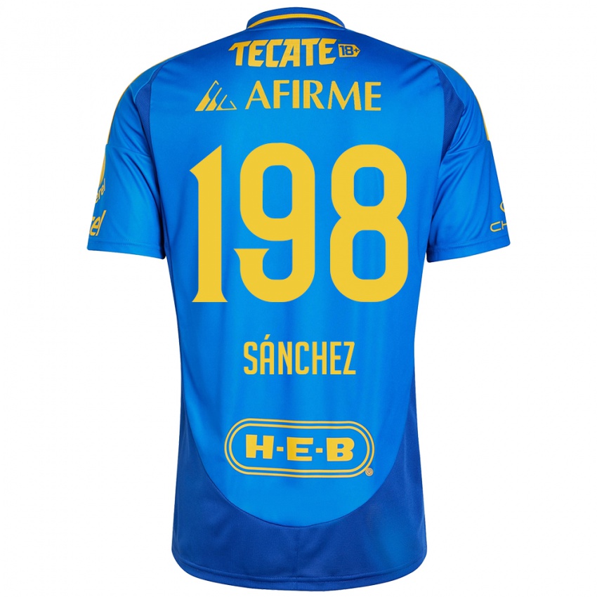 Niño Camiseta Diego Sánchez #198 Azul Amarillo 2ª Equipación 2024/25 La Camisa México