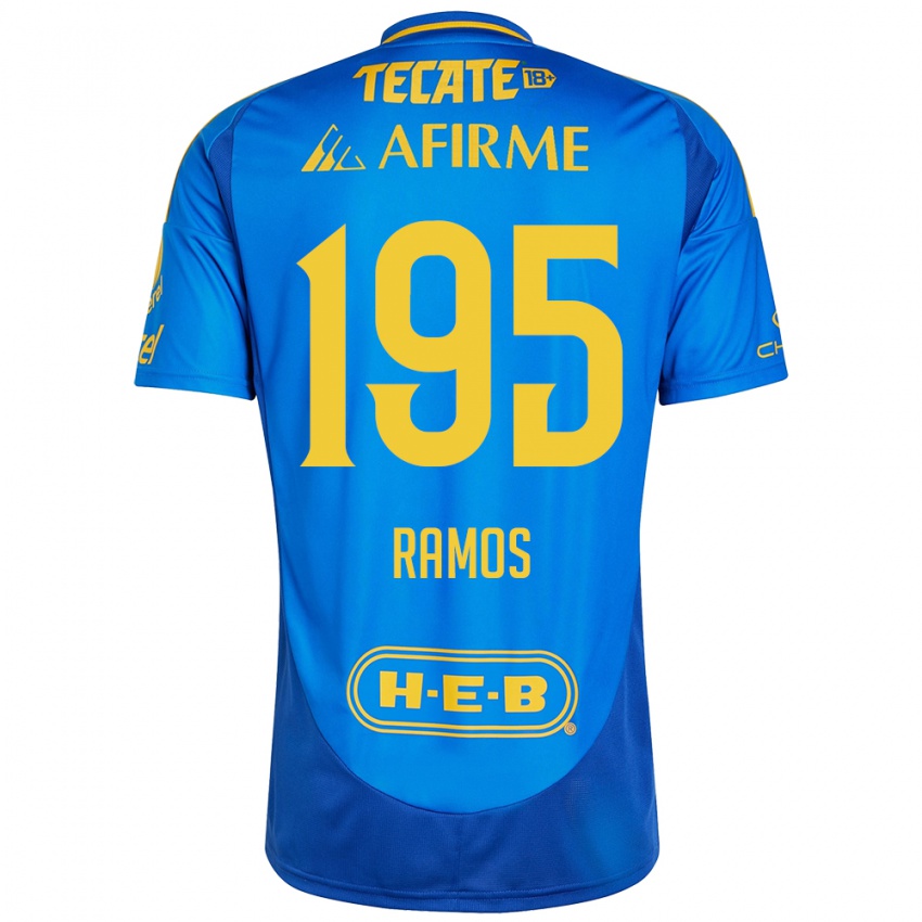 Niño Camiseta Rodrigo Ramos #195 Azul Amarillo 2ª Equipación 2024/25 La Camisa México