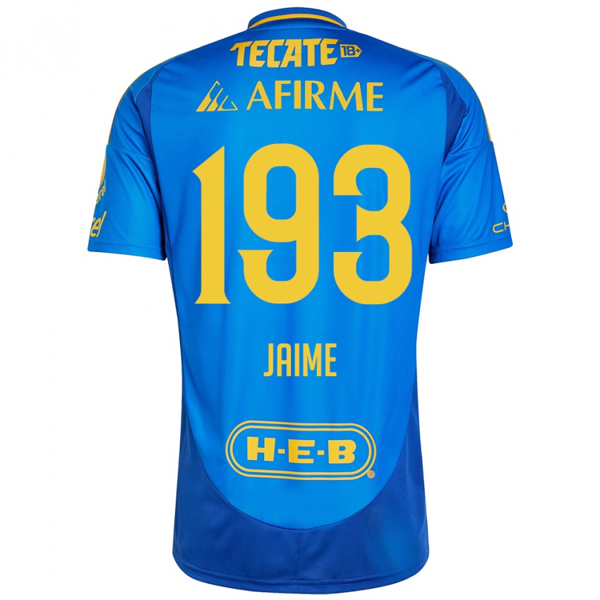 Niño Camiseta Kenneth Jaime #193 Azul Amarillo 2ª Equipación 2024/25 La Camisa México