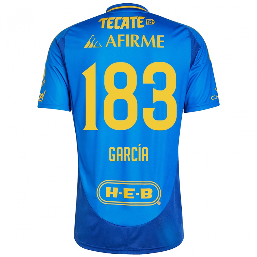 Niño Camiseta Zahir García #183 Azul Amarillo 2ª Equipación 2024/25 La Camisa México