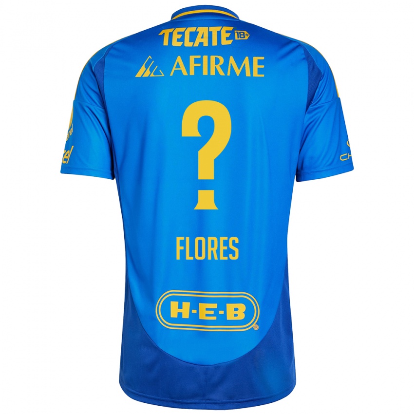 Niño Camiseta Hernán Flores #0 Azul Amarillo 2ª Equipación 2024/25 La Camisa México