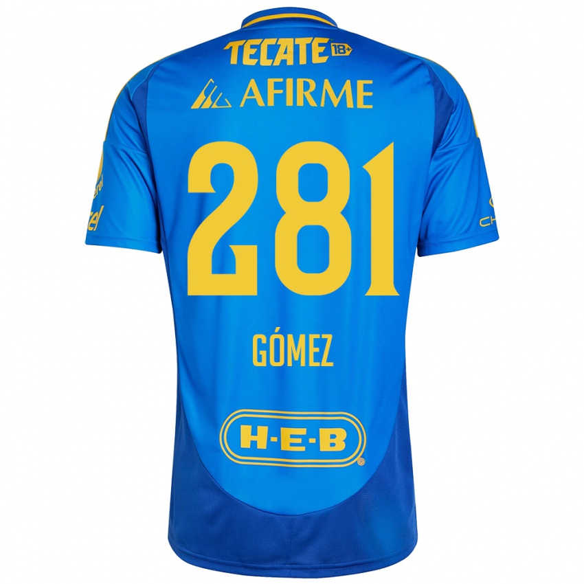 Niño Camiseta Luis Gómez #281 Azul Amarillo 2ª Equipación 2024/25 La Camisa México