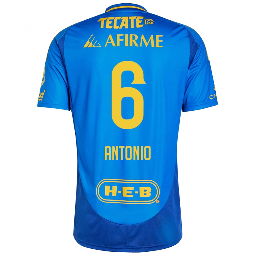 Niño Camiseta Nancy Antonio #6 Azul Amarillo 2ª Equipación 2024/25 La Camisa México