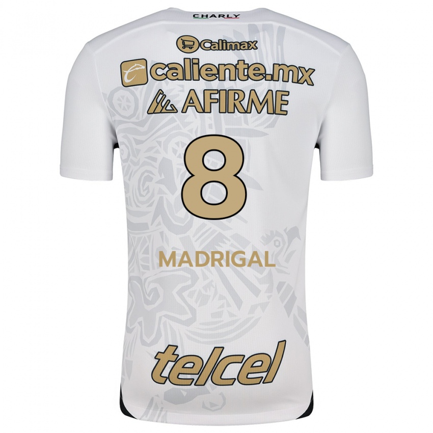 Niño Camiseta Fernando Madrigal #8 Blanco Negro 2ª Equipación 2024/25 La Camisa México