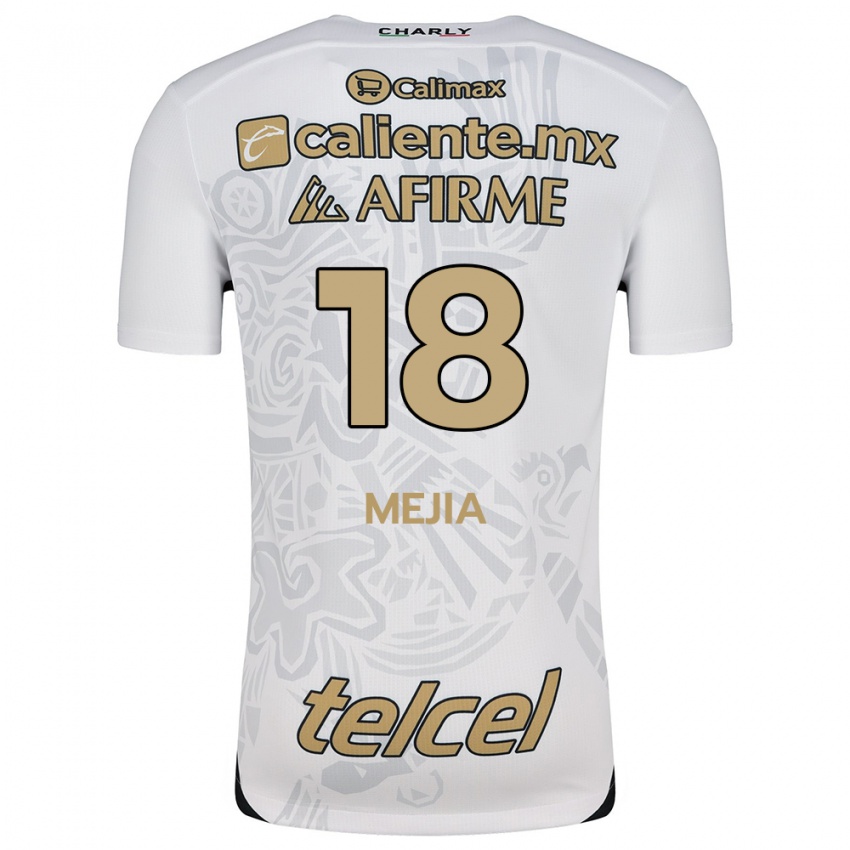 Niño Camiseta Aarón Mejía #18 Blanco Negro 2ª Equipación 2024/25 La Camisa México