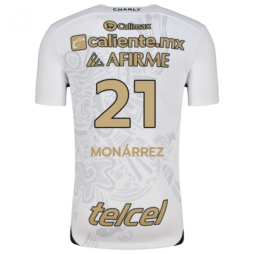 Niño Camiseta Fernando Monárrez #21 Blanco Negro 2ª Equipación 2024/25 La Camisa México