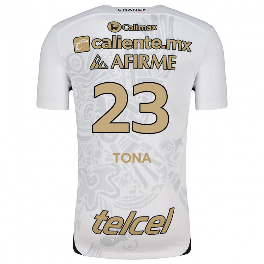 Niño Camiseta Iván Tona #23 Blanco Negro 2ª Equipación 2024/25 La Camisa México