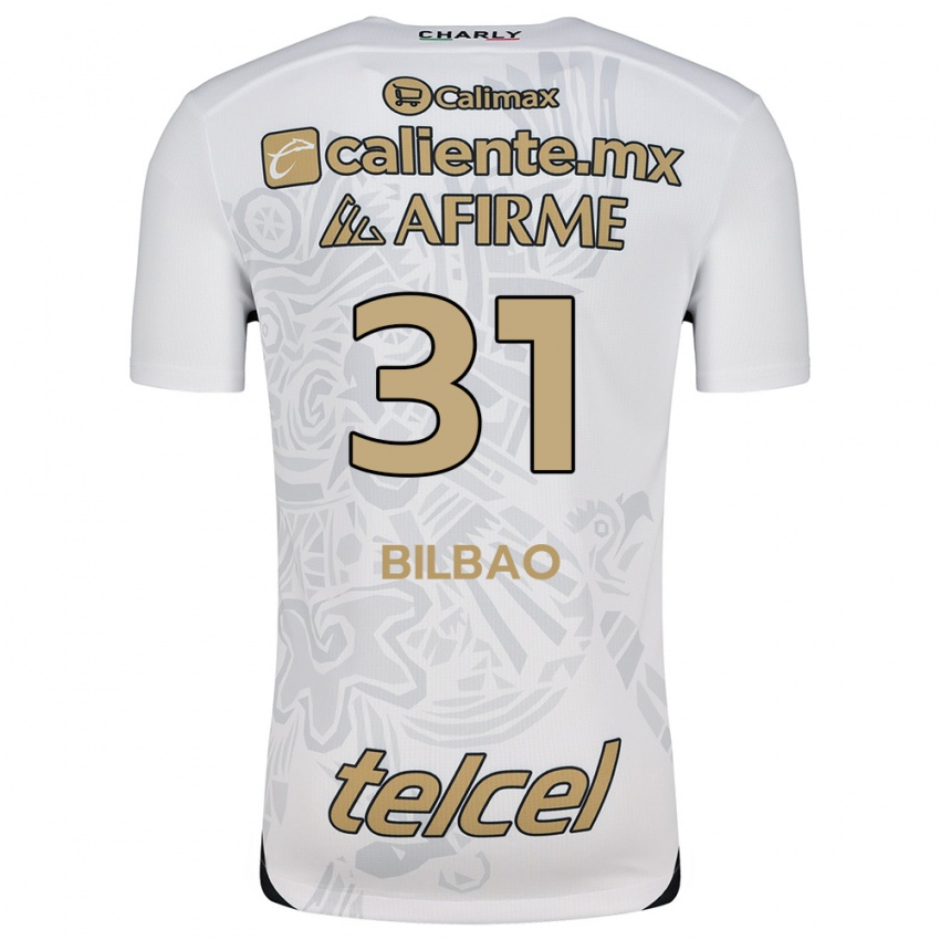 Niño Camiseta Unai Bilbao #31 Blanco Negro 2ª Equipación 2024/25 La Camisa México