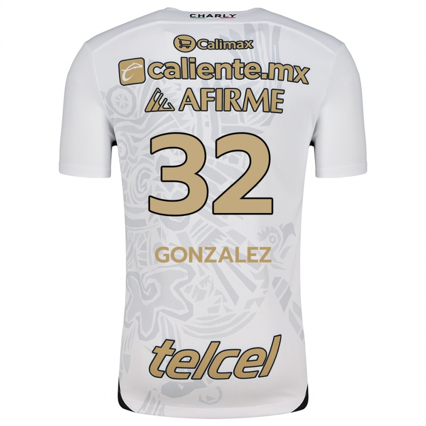 Niño Camiseta Carlos Gonzalez #32 Blanco Negro 2ª Equipación 2024/25 La Camisa México