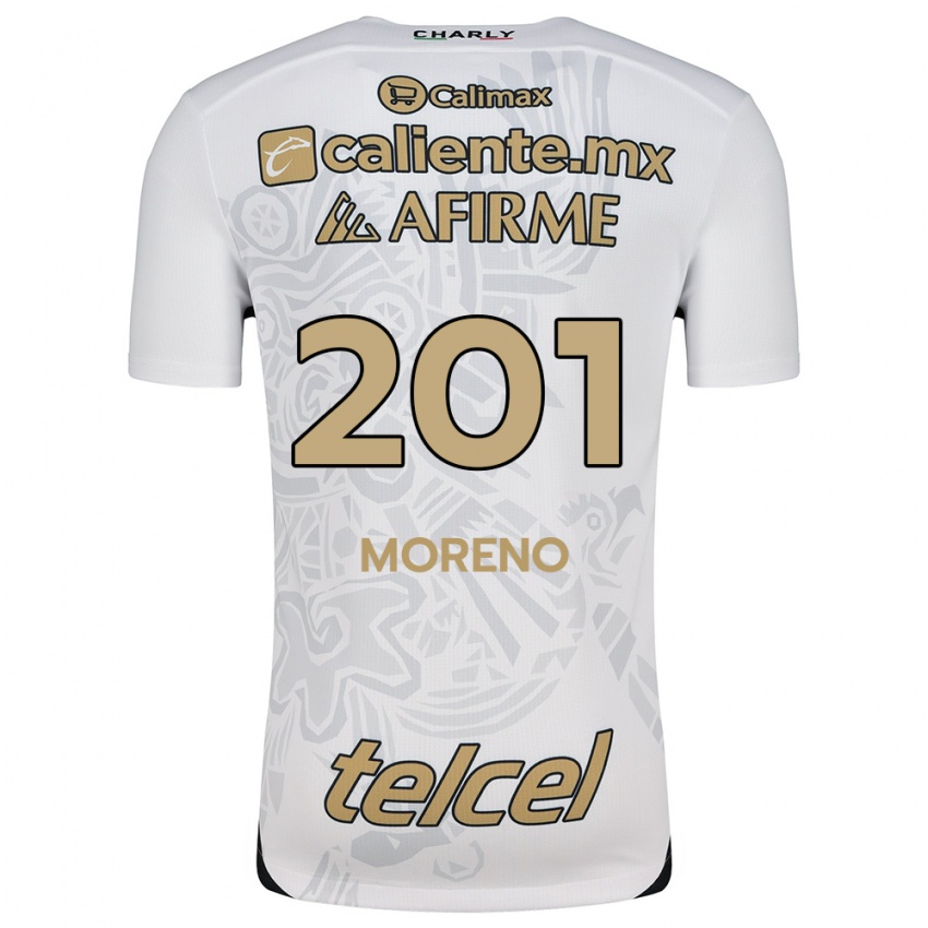 Niño Camiseta Jesús Moreno #201 Blanco Negro 2ª Equipación 2024/25 La Camisa México