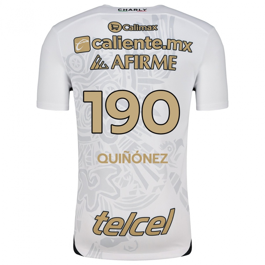 Niño Camiseta Martín Quiñónez #190 Blanco Negro 2ª Equipación 2024/25 La Camisa México