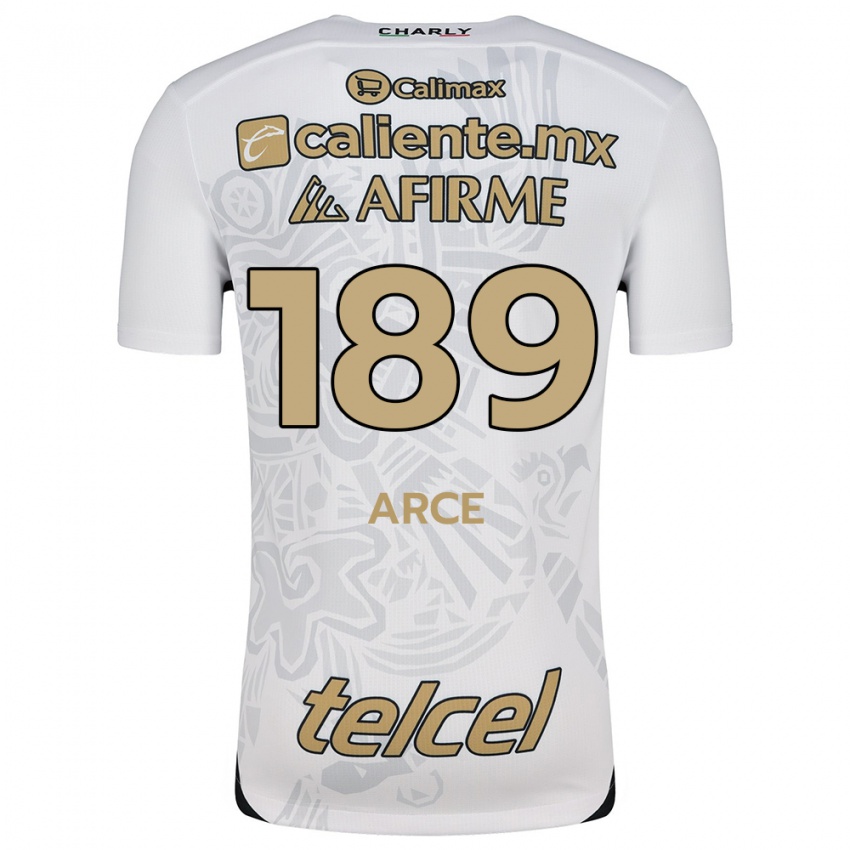 Niño Camiseta Diego Arce #189 Blanco Negro 2ª Equipación 2024/25 La Camisa México