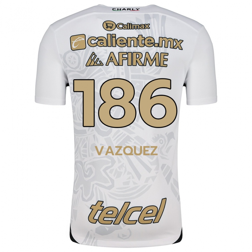 Niño Camiseta Octavio Vázquez #186 Blanco Negro 2ª Equipación 2024/25 La Camisa México