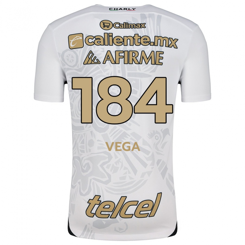 Niño Camiseta Daniel Vega #184 Blanco Negro 2ª Equipación 2024/25 La Camisa México