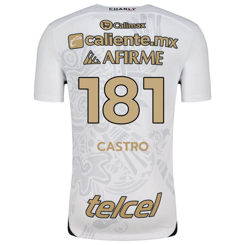 Niño Camiseta José Castro #181 Blanco Negro 2ª Equipación 2024/25 La Camisa México