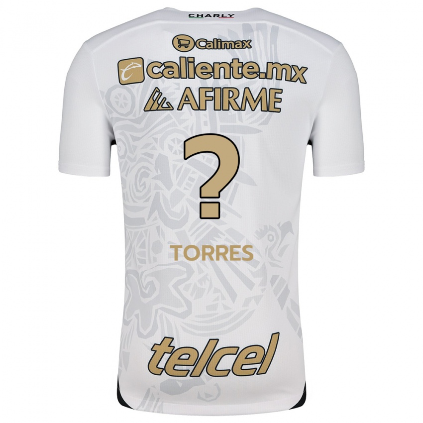 Niño Camiseta Christopher Torres #0 Blanco Negro 2ª Equipación 2024/25 La Camisa México