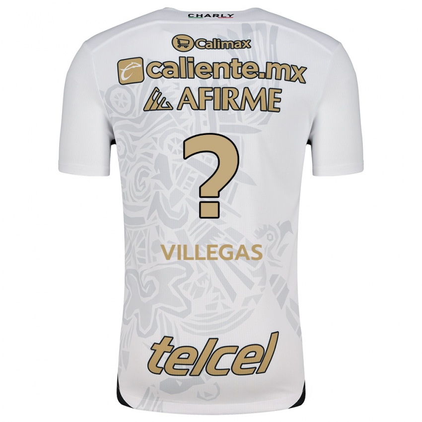 Niño Camiseta Óscar Villegas #0 Blanco Negro 2ª Equipación 2024/25 La Camisa México