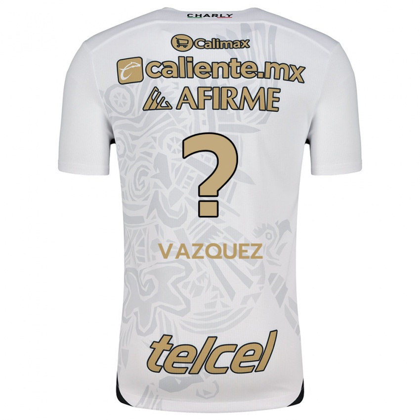 Niño Camiseta Aldair Vázquez #0 Blanco Negro 2ª Equipación 2024/25 La Camisa México