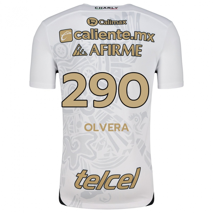 Niño Camiseta Ian Olvera #290 Blanco Negro 2ª Equipación 2024/25 La Camisa México