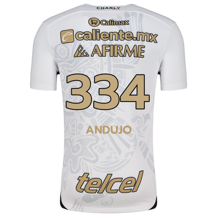 Niño Camiseta Favio Andujo #334 Blanco Negro 2ª Equipación 2024/25 La Camisa México