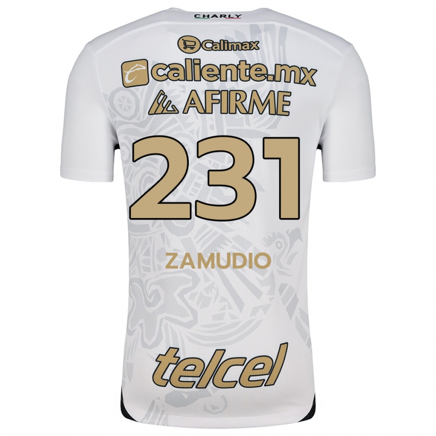 Niño Camiseta Irwin Zamudio #231 Blanco Negro 2ª Equipación 2024/25 La Camisa México