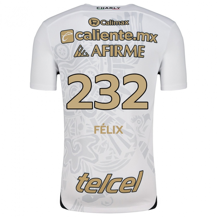 Niño Camiseta Erick Félix #232 Blanco Negro 2ª Equipación 2024/25 La Camisa México