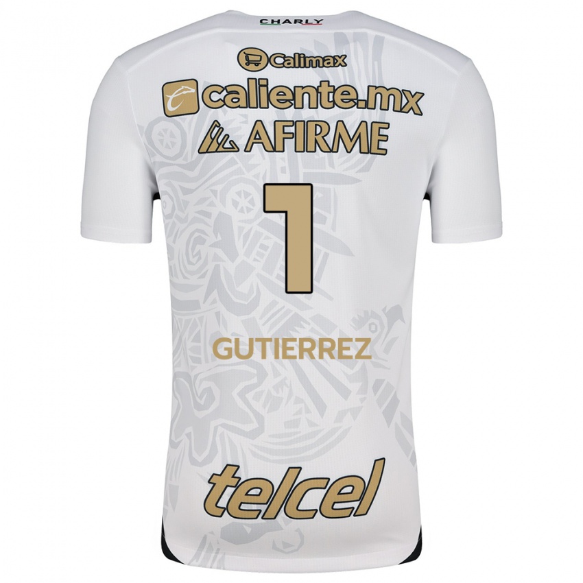 Niño Camiseta Alejandra Gutiérrez #1 Blanco Negro 2ª Equipación 2024/25 La Camisa México