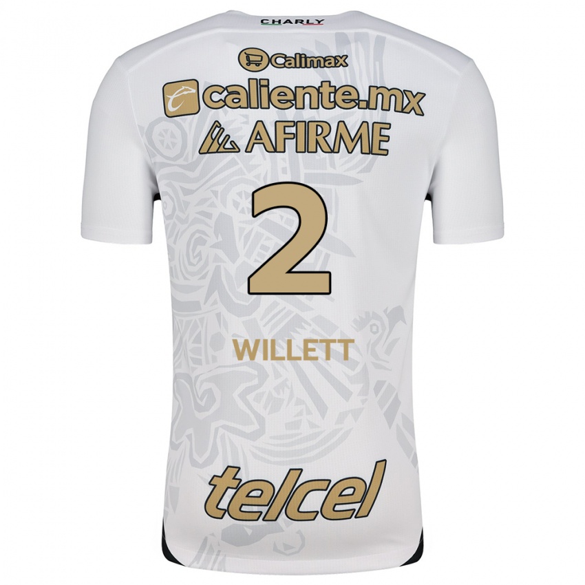 Niño Camiseta Adyson Willett #2 Blanco Negro 2ª Equipación 2024/25 La Camisa México