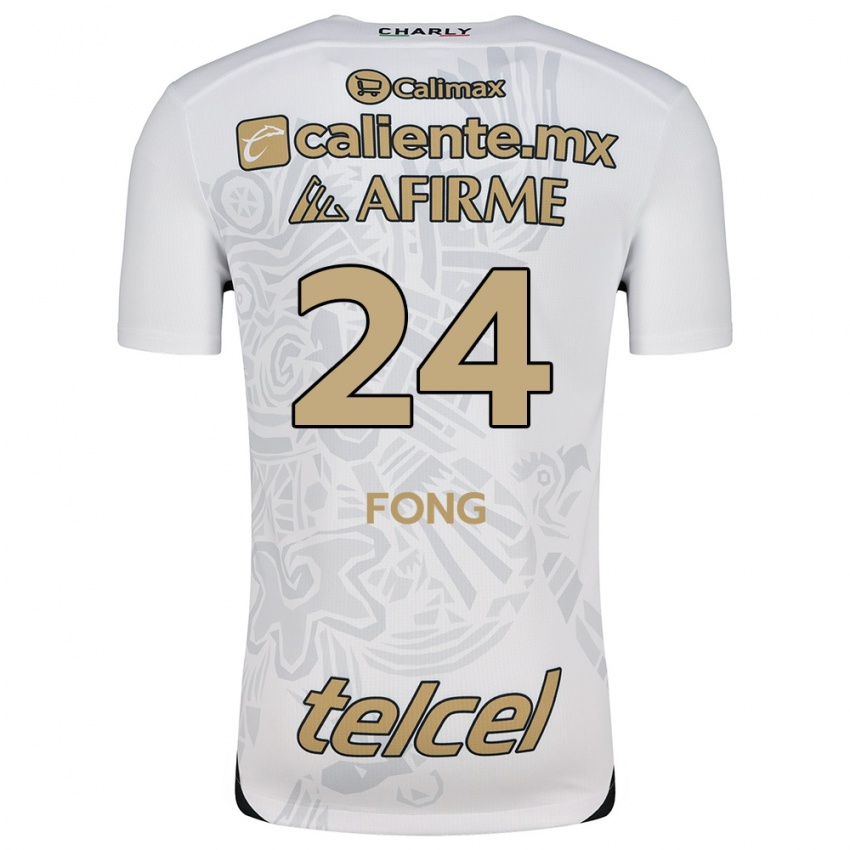 Niño Camiseta Michel Fong #24 Blanco Negro 2ª Equipación 2024/25 La Camisa México