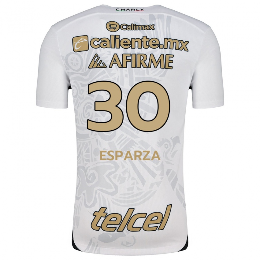 Niño Camiseta Litzy Esparza #30 Blanco Negro 2ª Equipación 2024/25 La Camisa México