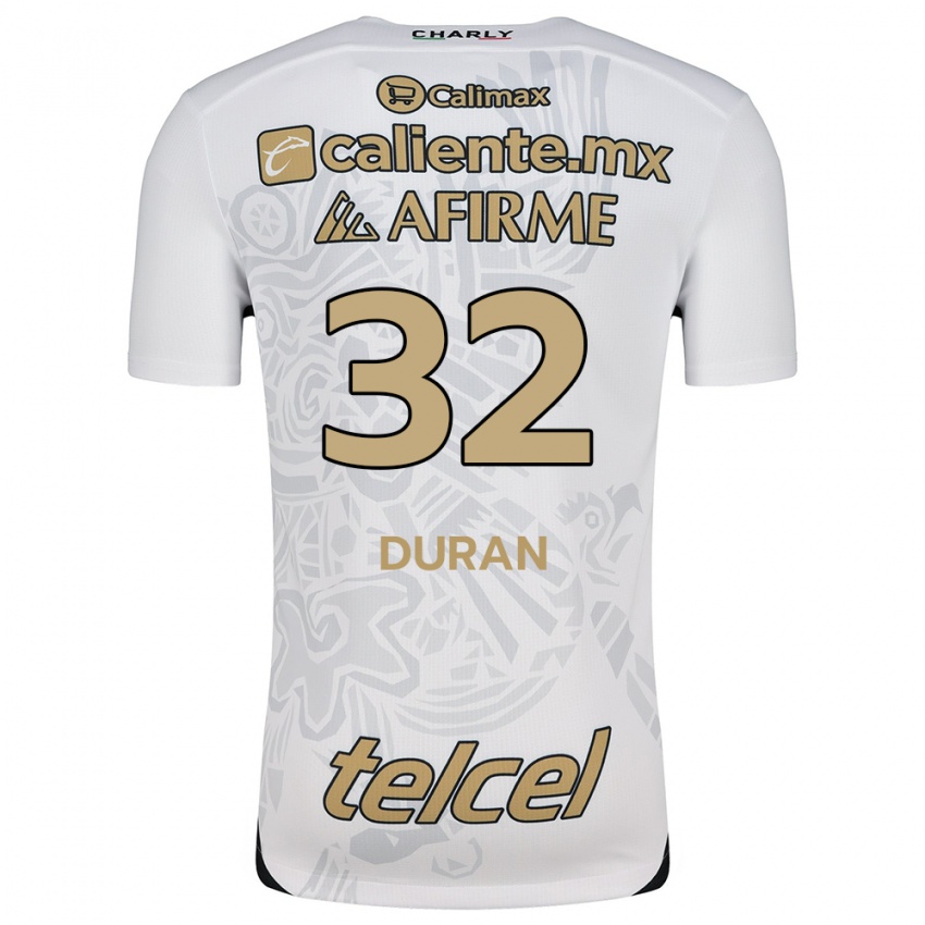 Niño Camiseta Ailed Duran #32 Blanco Negro 2ª Equipación 2024/25 La Camisa México