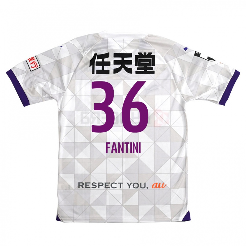 Niño Camiseta Akira Fantini #36 Blanco Morado 2ª Equipación 2024/25 La Camisa México