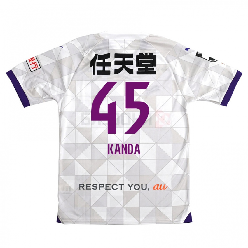 Niño Camiseta Kotaro Kanda #45 Blanco Morado 2ª Equipación 2024/25 La Camisa México