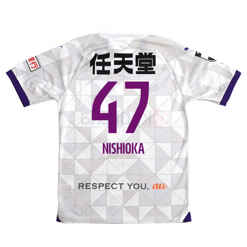 Niño Camiseta Yuma Nishioka #47 Blanco Morado 2ª Equipación 2024/25 La Camisa México