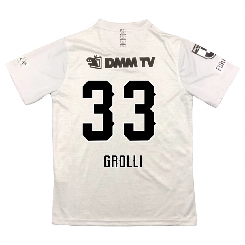 Niño Camiseta Douglas Grolli #33 Gris Negro 2ª Equipación 2024/25 La Camisa México